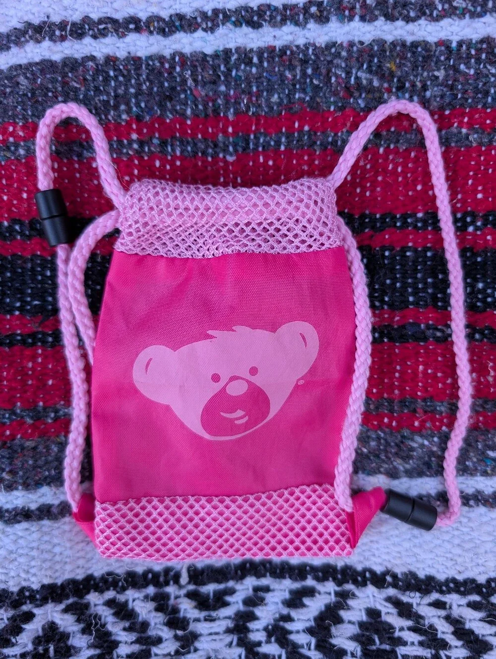 3 For $15 🩷 Pink Build-a-Bear Drawstring Bear Carry Bag & Mini Carry Bag Set - Picture 3 of 4